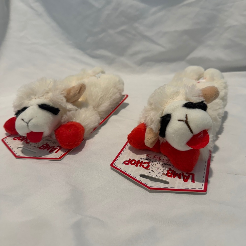 Multipet Lamb Chop Plush Squeaky‎ Dog Toy XS Small Stuffed 6 Inch